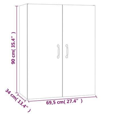 vidaXL Viseča omarica dimljeni hrast 69,5x34x90 cm inženirski les