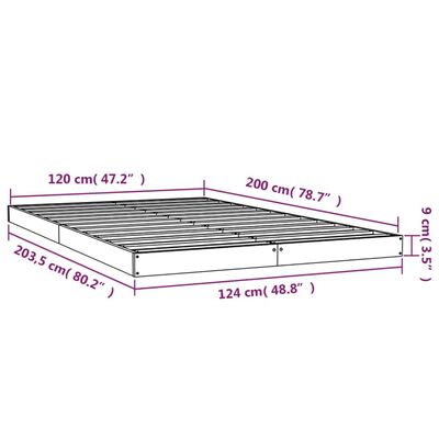 vidaXL Posteljni okvir bel 120x200 cm trdna borovina