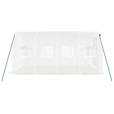 vidaXL Rastlinjak z jeklenim okvirjem bel 8 m² 4x2x2 m
