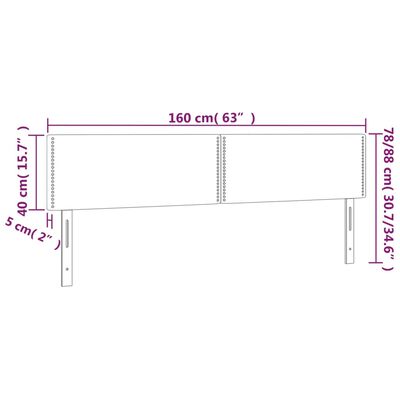 vidaXL Posteljno vzglavje 2 kosa sivo 80x5x78/88 cm umetno usnje