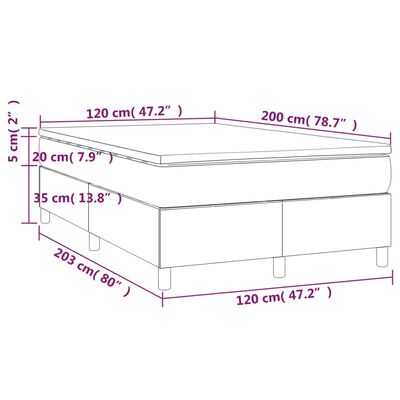 vidaXL Box spring postelja z vzmetnico taupe 120x200 cm blago