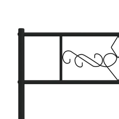 vidaXL Kovinski posteljni okvir z vzglavjem in vznožjem črn 80x200 cm