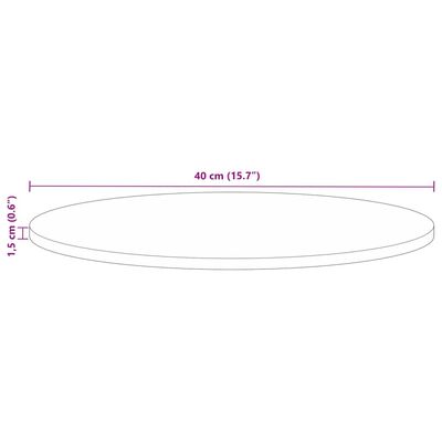 vidaXL Mizna plošča Ø 40x1,5 cm okrogla trden predelan les