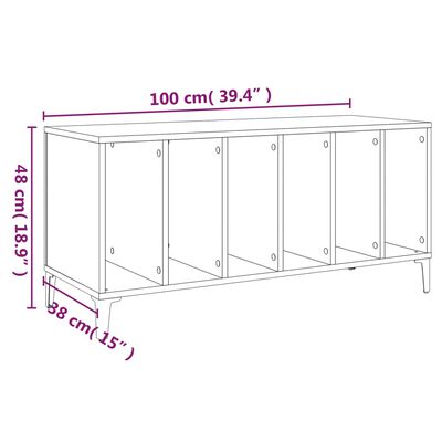 vidaXL Omarica za gramofonske plošče črna 100x38x48 cm inženirski les