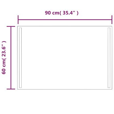 vidaXL LED kopalniško ogledalo 60x90 cm