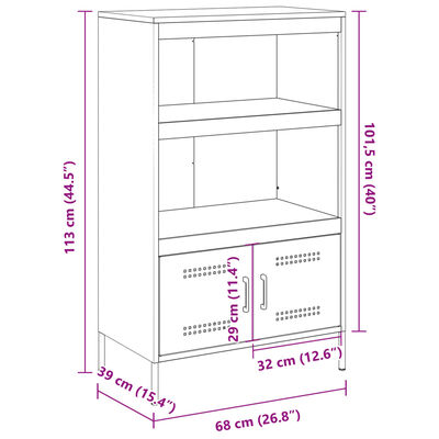 vidaXL Visoka omara antracitna 68x39x113 cm jeklo