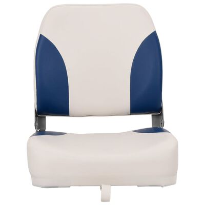 vidaXL Zložljiv sedež za čoln z modro-belo blazino 2 kosa