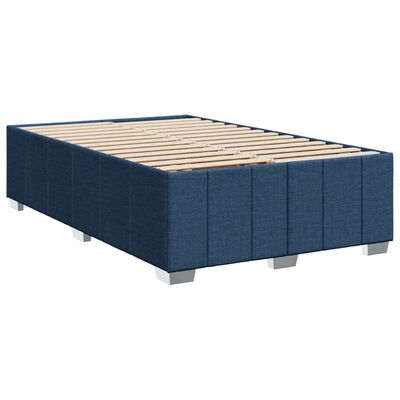 vidaXL Box spring postelja z vzmetnico moder 120x200 cm blago