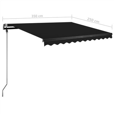 vidaXL Prostostoječa ročna zložljiva tenda 350x250 cm antracitna