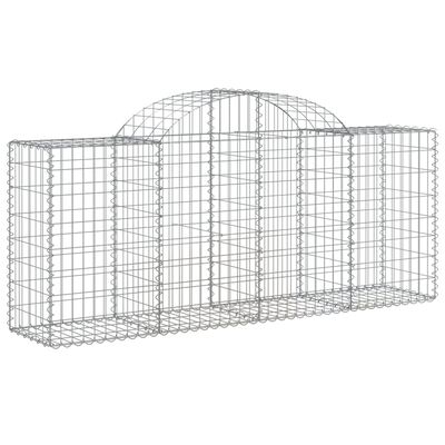 vidaXL Obokane gabion košare 2 kosa 200x50x80/100 cm pocinkano železo