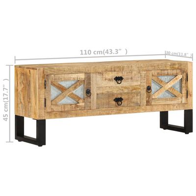 vidaXL TV omarica 110x30x45 cm robusten mangov les