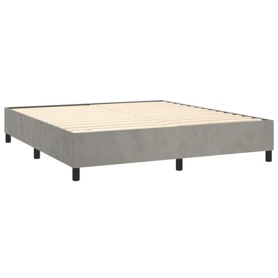 vidaXL Box spring postelja z vzmetnico svetlo siva 180x200 cm žamet