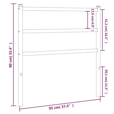 vidaXL Kovinsko posteljno vzglavje črno 90 cm