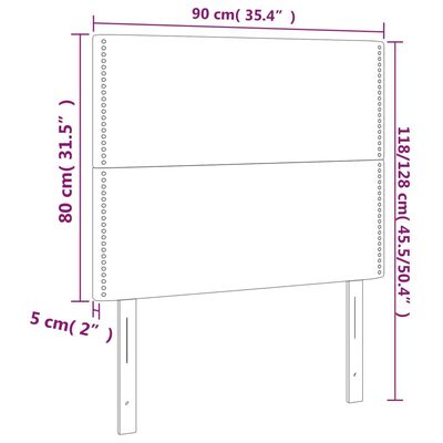 vidaXL Posteljno vzglavje 2 kosa modro 90x5x78/88 cm blago