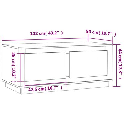 vidaXL Klubska mizica visok sijaj bela 102x50x44 cm inženirski les