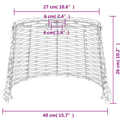 vidaXL Senčilo za stropno svetilko belo Ø40x26 cm pleteno