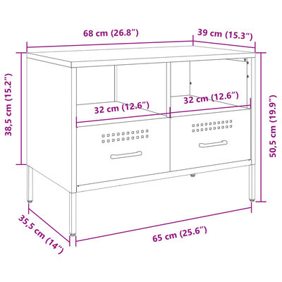 vidaXL TV omarica gorčično rumena 68x39x50,5 cm hladno valjano jeklo