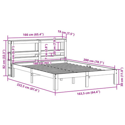 vidaXL Posteljni okvir z vzglavjem brez vzmetnice bel 160x200 cm