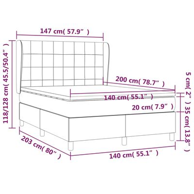 vidaXL Box spring postelja z vzmetnico črna 140x200 cm žamet