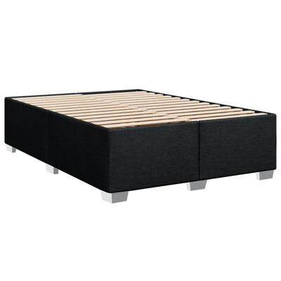 vidaXL Box spring postelja z vzmetnico črna 140x200 cm blago