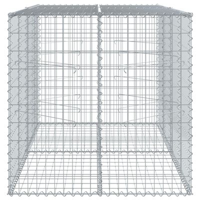 vidaXL Gabionska košara s pokrovom 200x100x100 cm pocinkano železo