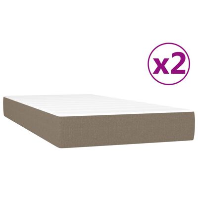 vidaXL Box spring postelja z vzmetnico taupe 200x200 cm blago