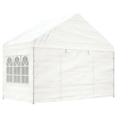 vidaXL Paviljon s streho bel 13,38x4,08x3,22 m polietilen