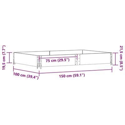 vidaXL Paletni okvir 150x100 cm trdna borovina