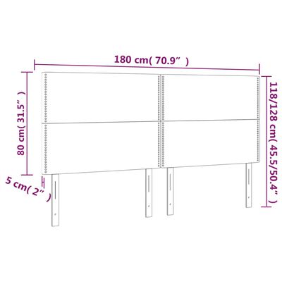 vidaXL Posteljno vzglavje 4 kosa roza 90x5x78/88 cm žamet