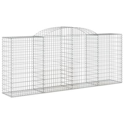 vidaXL Obokane gabion košare 2 kosa 300x50x120/140 cm pocinkano železo