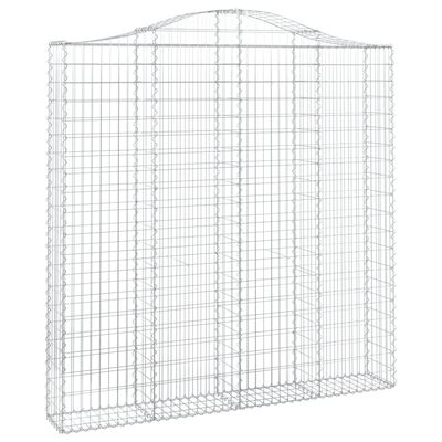 vidaXL Obokane gabion košare 4 kosa 200x30x200/220 cm pocinkano železo