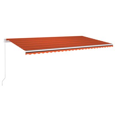 vidaXL Ročno zložljiva tenda 600x350 cm oranžna in rjava