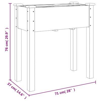 vidaXL Korito s podlogo sive barve 71x37x76 cm trden les jelke