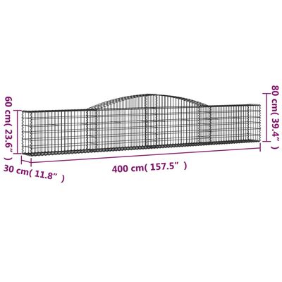 vidaXL Obokana gabonska košara 400x30x60/80 cm pocinkano železo