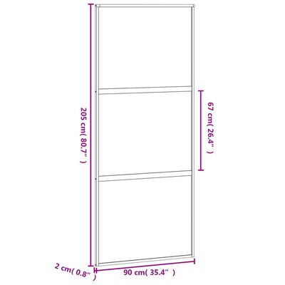 vidaXL Drsna vrata bela 90x205 cm kaljeno steklo in aluminij