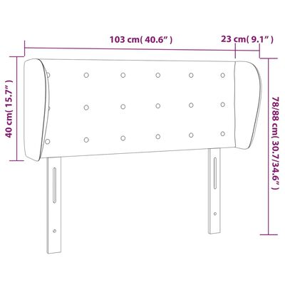 vidaXL Vzglavje z ušesi krem 103x23x78/88 cm umetno usnje