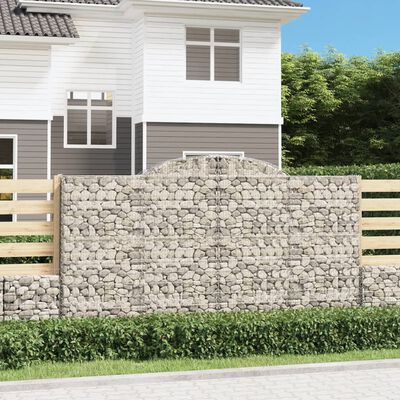 vidaXL Obokane gabion košare 4 kosi 300x50x160/180 cm pocinkano železo