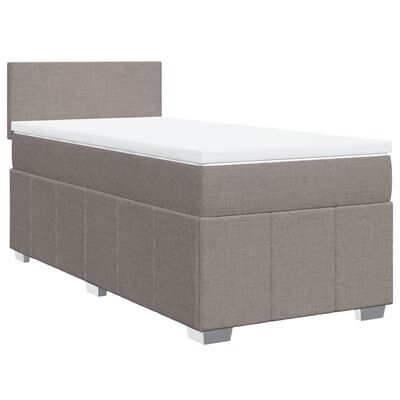 vidaXL Box spring postelja z vzmetnico taupe 90x190 cm blago