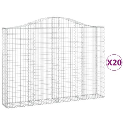 vidaXL Obokane gabion košare 20kosov 200x30x140/160cm pocinkano železo