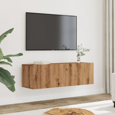 vidaXL Stenske TV omarice 2 kosa artisan hrast 100x30x30 cm