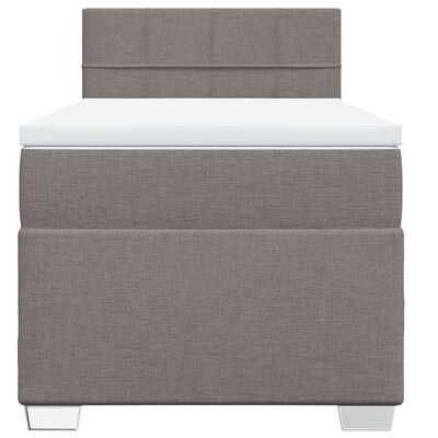 vidaXL Box spring postelja z vzmetnico taupe 100x200 cm blago