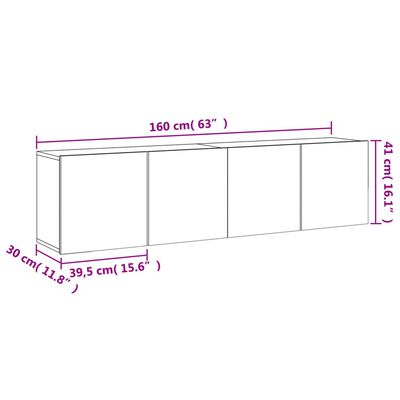 vidaXL Stenske TV omarice 2 kosa bela 80x30x41 cm