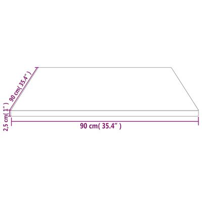 vidaXL Mizna plošča bela 90x90x2,5 cm trdna borovina