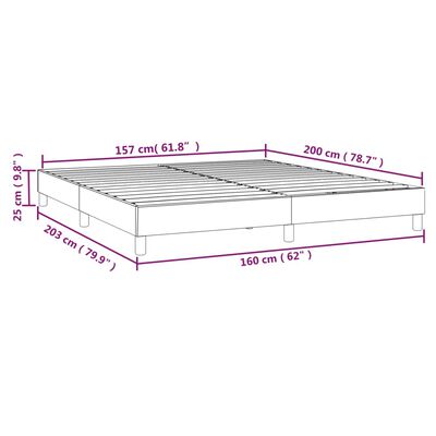 vidaXL Posteljni okvir brez vzmetnice krem 160x200 cm blago