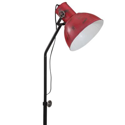 vidaXL Stoječa svetilka 25 W obrabljeno rdeča 30x30x90-150 cm E27