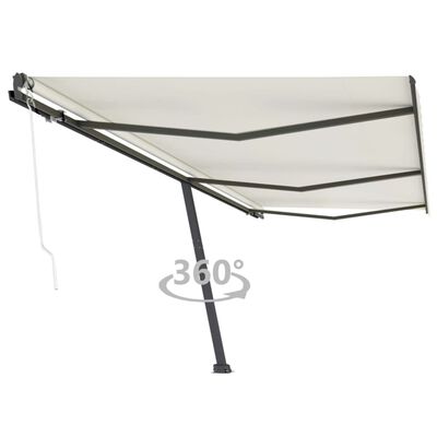 vidaXL Prostostoječa avtomatska tenda 600x300 cm krem