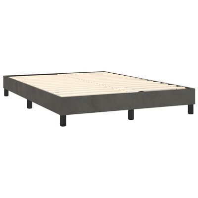 vidaXL Box spring posteljni z vzmetnico temno siv 140x190 cm žamet