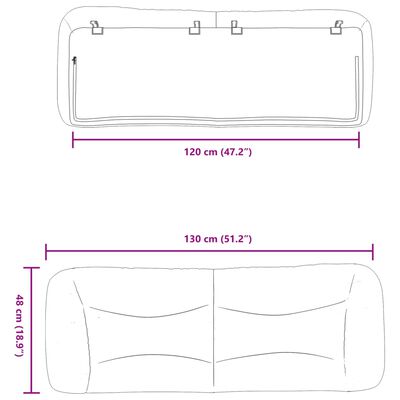 vidaXL Vzglavna stranica črna 120 cm blago