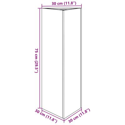 vidaXL Vrtno cvetlično korito črno trikotno 30x26x75 cm jeklo