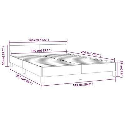 vidaXL Posteljni okvir brez vzmetnice temno rjav 140x200 cm tkanina